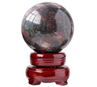 FQHIDMOMX Rose Stone Crystal Ball with Stand Gemstone Sphere Figurine Quartz Divination for Home Decoration Fengshui,50~55mm
