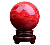 FQHIDMOMX Smelting Red Crystal Ball Decorative Sphere Prop Ornament for Feng Shui Divination Fortune Telling Tabletop Home & Office Decoration,140mm