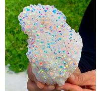 FQHIDMOMX Stone Color Crystal Cluster electroplated degaussing Purification Home Office Decoration Gift(500-600g)