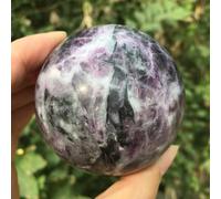 FQHIDMOMX Stone Crystal Ball Purple Sphere lepidolite Home furnishings(Size:7cm)