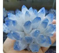 FQHIDMOMX Stone Crystal Blue Ghost Phantom Quartz Cluster Home Ornaments Decoration Gifts(510-600g)