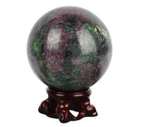 FQHIDMOMX Stone Garden Crystal Ball Quartz Red Green Sphere Collection Polished Hand Carved for Divination Art Decor,50~60mm