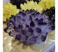 FQHIDMOMX Stone Purple Ghost Crystal Cluster Amethyst Home Decor(300-400g)