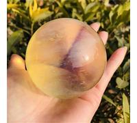 FQHIDMOMX Stone Quartz Crystal Mixed Color Fused Ball Living Room Decoration Gift(Light Yellow,5-6cm)