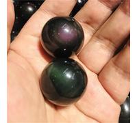 FQHIDMOMX Stone Rainbow Obsidian Cat'S Eye, Crystal Ball