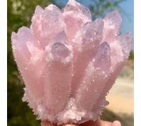 FQHIDMOMX Stone Rose Quartz Crystal Cluster Home Office Aquarius Decor Gift(600-700g)