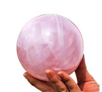 FQHIDMOMX Stone Rose Quartz Sphere Crystal Ball Home Office Decorative Gem Gift(900-1000g)