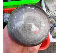 FQHIDMOMX Stone Silver Obsidian Sphere Quartz Crystal Ball Gemstone(900-1000g)