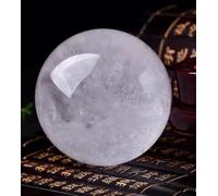 FQHIDMOMX Stone Transparent White Crystal Ball Quartz Home Office Decorative(Color:White,Size:100-150g)