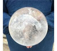 FQHIDMOMX Stone Transparent White Crystal Ball Quartz Home Office Decorative(Size:900-1000g)