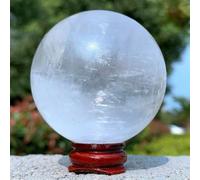 FQHIDMOMX Stone White Calcite Quartz Sphere Crystal Ball (410-500g)
