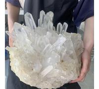 FQHIDMOMX Stone White Quartz Crystal Cluster specimens, Office Ornaments, (150-200g)