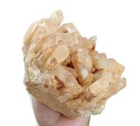 FQHIDMOMX Stone Yellowish Crystal Clusters Quartz Specimens Home Office Decorative(Size:300-350g)