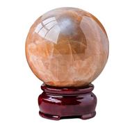 FQHIDMOMX Sunstone Orange Moonstone Crystal Sphere,Polished Gemstone Ball for Decoration,Home Office Desk Decor, Feng Shui Ornament,60~65mm