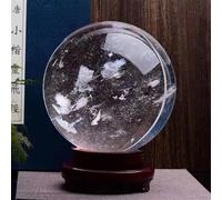 FQHIDMOMX White Crystal Clear Cast Quartz Ball Aura Gemstone Lucky Home Decoration Decor(11.5-12cm)