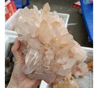 FQHIDMOMX White Crystal Clusters Quartz Specimens Home Decorative Decor(Color:Red Cluster,Size:600-700g)