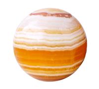 FQHIDMOMX Yellow Calcite Crystal Ball Orange Crystals Sphere with Stand Scrying Stone Home Decor & Spiritual Gift,60~65mm