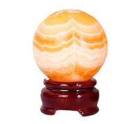 FQHIDMOMX Yellow Calcite Crystal Sphere Ball, Prop Ornament, Stone Figurines for Feng Shui Divination Home Decor Gift,6~7cm