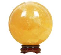 FQHIDMOMX Yellow Calcite Crystal Sphere|Citrine Quartz Ball|Feng Shui | Stone Figurine|Bring Wealth and Luck,5cm/1.96in