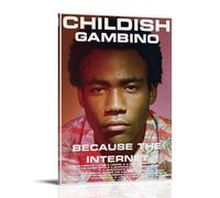 FQHTCUXPC Póster de Donald Glover con texto en inglés "Because The Internet" de Donald Glover, lienzo de pintura al óleo, arte para colgar en el hogar, bar, decoración de pared interior, estilo póster