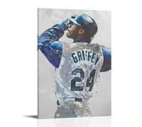 FQHTCUXPC Póster de Ken Griffey Jr. Lienzo de pintura al óleo para colgar en el hogar, bar, decoración de pared interior, estilo póster, 12 x 18 pulgadas (30 x 45 cm)
