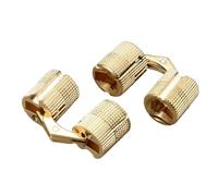 FQJYXWEWL Brass Hinges 8-12mm Hidden Cabinet Copper Invisible Door Hinge Concealed Barrel 2Pcs(8mm)