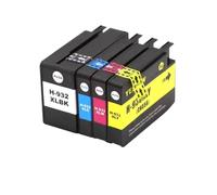 FQkBEX Cartucho de Tinta Compatible con Officejet 6100 H611a 6600 H711a 6700 H711n 7110 7612 7610 7510 932 933 932XL 933XL 1 Juego 4 Uds(1 Set)