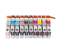 FQkBEX Cartucho de Tinta Compatible con Pro-10 Pro 10 PRO-10S Pro 10S PGI72 PGI-72 PGI 72(1 Set (All 10PCS))