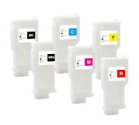 FQkBEX Cartucho de Tinta Recargable Compatible con IPF 6400 6450 6400s 6450s 6400SE PFI-206(6Color Without Chip)