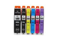 FQkBEX Juego de Cartuchos de Tinta compatibles 580XXL 581XXL PGI580 CLI581 6 uds compatibles con TS6150 TS6151 TS6250 TS6251 TS6350 TS6351 TS8150