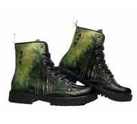 FQLGJMY Botines de Mujer Estampado Floral de Mariposas Setas y Grafitis Botas de Plataforma Estilo Gótico con Cordones Ideales Para Viajes Halloween Navidad y Fiestas