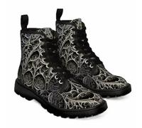 FQLGJMY Botines de Mujer Estampado Floral de Mariposas Setas y Grafitis Botas de Plataforma Estilo Gótico con Cordones Ideales Para Viajes Halloween Navidad y Fiestas