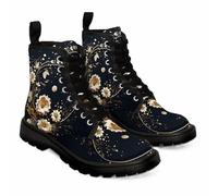 FQLGJMY Botines de Mujer Estampado Floral de Mariposas Setas y Grafitis Botas de Plataforma Estilo Gótico con Cordones Ideales Para Viajes Halloween Navidad y Fiestas
