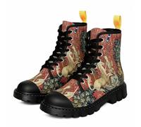 FQLGJMY Botines de Mujer Estampado Floral de Mariposas Setas y Grafitis Botas de Plataforma Estilo Gótico con Cordones Ideales Para Viajes Halloween Navidad y Fiestas