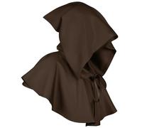FQLGJMY Hombres y Mujeres Medieval Gótico Capucha Cabo Steampunk Capucha Vaca Manto Brujo Sombrero Pagano Disfraces de Cosplay de Halloween