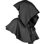 FQLGJMY Hombres y Mujeres Medieval Gótico Capucha Cabo Steampunk Capucha Vaca Manto Brujo Sombrero Pagano Disfraces de Cosplay de Halloween