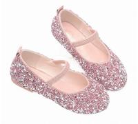 FQLGJMY Zapatos Vestir Mary Jane para Niñas Estilo Princesa Bailarina Planos Purpurina Diamantes Imitación Perlas Lazo Correa Tobillo para Fiestas Escolares Navidad Halloween Bodas Cosplay