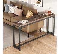 FQMYLTYN Mesa Alta Estrecha para Bar, Mesa Consola de Altura de Mostrador para Sofá, Tablero de Madera Maciza, Ideal para Recibidor, Cocina, Bistró, Cafetería o Pastelería(120x30x80cm)