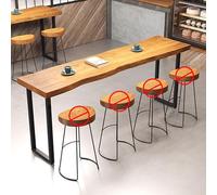 FQMYLTYN Mesa de Bar Estrecha de 105 cm de Altura, Consola de Comedor de Madera, Escritorio Industrial Alto para Sofá, Ideal para Entrada, Cocina, Cafetería, Bistró (Sin Taburetes)(39in)