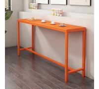 FQMYLTYN Mesa de Bar Industrial, Mesa de Comedor de Cocina de Altura de Mostrador de Metal, Escritorio Auxiliar de Pub Alto y Estrecho para Interior y Exterior(Orange,120cm/47in)