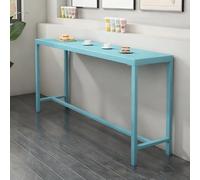FQMYLTYN Mesa de Bar Industrial, Mesa de Comedor de Cocina de Altura de Mostrador de Metal, Escritorio Auxiliar de Pub Alto y Estrecho para Interior y Exterior(Blue,120cm/47in)