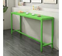 FQMYLTYN Mesa de Bar Industrial, Mesa de Comedor de Cocina de Altura de Mostrador de Metal, Escritorio Auxiliar de Pub Alto y Estrecho para Interior y Exterior(Green,140cm/55in)