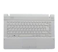 fqparts Replacement Carcasa Superior para computadora portátil C Shell & Panel táctil & Teclado para For Samsung NP300E4C NP300E4A Blanco Edición en inglés de EE. UU.