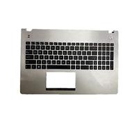 fqparts Replacement Carcasa Superior para computadora portátil C Shell & Teclado para For ASUS N46JV-1A N46JV-1B N46VB N46VJ N46VM N46VZ Plata Edición en inglés de EE. UU.