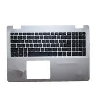 fqparts Replacement Carcasa Superior para computadora portátil C Shell & Teclado para For DELL For Inspiron 5000 Plata Edición en inglés de EE.UU
