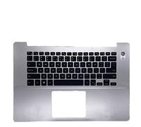 fqparts Replacement Carcasa Superior para computadora portátil C Shell & Teclado para For DELL For Inspiron 5580 Plata Edición en inglés de EE.UU