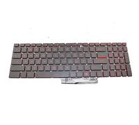 fqparts Replacement Teclado del Ordenador portátil para For MSI GL72 6QF-404 GL72 6QF-493 Negro con Gorras Rojas Versión Estadounidense Sin Marco con luz de Fondo