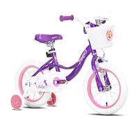 FQQF JOYSTAR - Bicicleta infantil de 16 pulgadas para niñas de 4 a 6 años, con ruedas de entrenamiento y manillar para niños de 4 a 6 años, color morado