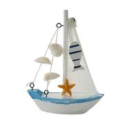 FQRDKT Barco de Vela Ornamento Náutico Figura de Barco Modelo Artesanal de Madera Pintada Adecuado para Escritorio Sala de Estar Fotografía Regalo, Style D, Individual