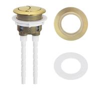 FQRDKT Botón de Descarga Doble para Tanque de Inodoro Repuesto Botón Presión Redondo Accesorio Pulsador PP Botón Cisterna Universal Adecuado para Ba, Oro